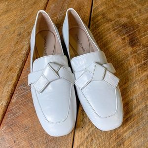 Donald J. Pliner Cream Flats with Strap Detail
